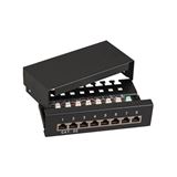 EFB Mini-Patchpanel STP 8xRJ45 Cat.6A, 10" 1HE, RAL9005 schwarz EFB Mini-Patchpanel STP 8xRJ45 Cat.6A, 10" 1HE, RAL9005 schwarz