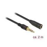 Delock Verlängerung Klinke 3.5mm 4Pin St > Bu 2.0m schwarz Delock Verlängerung Klinke 3.5mm 4Pin St > Bu 2.0m schwarz