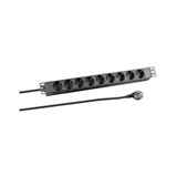 EFB 19" 1HE Steckdosenleiste 9xCEE 7/3 ohne Schalter, schwarz EFB 19" 1HE Steckdosenleiste 9xCEE 7/3 ohne Schalter, schwarz