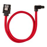 Corsair Premium Sleeved SATA-Kabel gewinkelt 30cm, rot