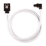 Corsair Premium Sleeved SATA-Kabel gewinkelt 60cm, weiss