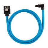Corsair Premium Sleeved SATA-Kabel gewinkelt 60cm, blau