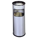 Durable Papierkorb Metall mit Ascher rund silber