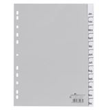 Durable Ordnerregister PP Tabe blanko f A4 12Blatt grau
