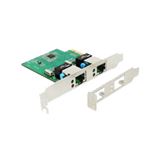 Delock PCIe x1 Gigabit LAN 2x RJ45 +Low Profile RTL8111H