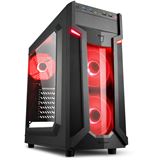 Sharkoon VG6-W LED rot mit Sichtfenster Midi Tower ohne Netzteil Sharkoon VG6-W LED rot mit Sichtfenster Midi Tower ohne Netzteil