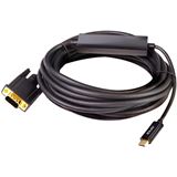 5.00m Club 3D USB3.1 Adapterkabel aktiv USB C Stecker auf VGA 15pol Stecker Schwarz vergoldet 5.00m Club 3D USB3.1 Adapterkabel aktiv USB C Stecker auf VGA 15pol Stecker Schwarz vergoldet