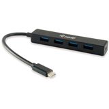 Equip USB-Hub USB3.1-C zu USB3.0, 4Port, schwarz