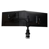 R-GO Caparo 4 Twin Monitorarm 3-9 kg Gasfeder dynamisch ergonomisch Monitorhalterung Tischhalterung Aluminium 2 Monitore VESA