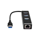 Silverstone SST-EP04 3-Port USB 3.0 Hub mit Gigabit Ethernet, schwarz Silverstone SST-EP04 3-Port USB 3.0 Hub mit Gigabit Ethernet, schwarz
