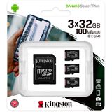 32GB Kingston Canvas Select Plus R100 microSDHC Kit, UHS-I U1, A1, 32GB Kingston Canvas Select Plus R100 microSDHC Kit, UHS-I U1, A1,