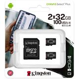 32GB Kingston Canvas Select Plus R100 microSDHC Kit, UHS-I U1, A1, 32GB Kingston Canvas Select Plus R100 microSDHC Kit, UHS-I U1, A1,