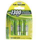 ANSMANN Akkus AA / Mignon Nickel-Metall-Hydrid 1300 mAh 4er Pack