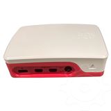 Raspberry Pi 4 Geh&auml;use Kunststoff Original, weiss/rot