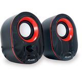 Equip Stereo 2.0 Lautsprecher f. Notebook u. PC, schwarz/rot Equip Stereo 2.0 Lautsprecher f. Notebook u. PC, schwarz/rot