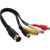 InLine DIN Adapterkabel 5pol DIN Stecker auf 4x Cinch Buchse, 0,2m InLine DIN Adapterkabel 5pol DIN Stecker auf 4x Cinch Buchse, 0,2m