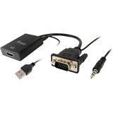 Equip VGA auf HDMI Adapter, mit Audio, 15cm, schwarz