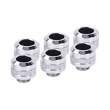 Alphacool Eiszapfen PRO 13mm HardTube Fitting G1/4, Sixpack, chrom