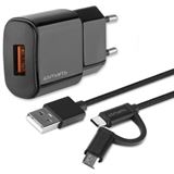 4smarts Schnellladegerät VoltPlug QC3.0 18W ComboCord 1,5m, 4smarts Schnellladegerät VoltPlug QC3.0 18W ComboCord 1,5m,