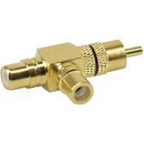InLine Audio Adapter gewinkelt Cinch Stecker auf 2xCinch Buchse Gold InLine Audio Adapter gewinkelt Cinch Stecker auf 2xCinch Buchse Gold
