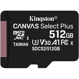 512GB Kingston micSDXC Canvas Select Plus 100R A1 C10 Single Pack w/o 512GB Kingston micSDXC Canvas Select Plus 100R A1 C10 Single Pack w/o