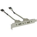 InLine USB 2.0 Slotblech 2x Buchse auf 2x intern