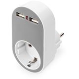 Digitus Universal Steckdosenadapter mit 2 x USB-A