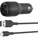 Belkin Dual USB-A Kfz-Ladegerät incl. Lightning Kabel 1m 24W b Belkin Dual USB-A Kfz-Ladegerät incl. Lightning Kabel 1m 24W b