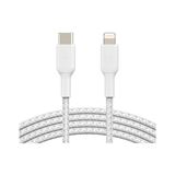 2.00m Belkin Lightning/USB-C Kabel ummantelt mfi weiss