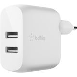 Belkin Dual USB-A Ladeger&auml;t, 24W, wei&szlig;