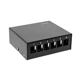 InLine Patchfeld-Dose Aufputz f&uuml;r 6x Keystone RJ45, Metall,