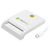 Techly USB-C Stecker Chipkartenleser, weiß,
