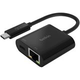 Belkin USB-C auf Gigabit-Ethernet-Adapter, 60W PD, schwarz Belkin USB-C auf Gigabit-Ethernet-Adapter, 60W PD, schwarz