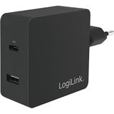 LogiLink Logilink USB Ladegerät USB-C, 55W, 2-Port schwarz LogiLink Logilink USB Ladegerät USB-C, 55W, 2-Port schwarz