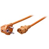 EFB Netzkabel Schutzkontakt 90°-C13 180°,orange,1.8m,3x0.75 EFB Netzkabel Schutzkontakt 90°-C13 180°,orange,1.8m,3x0.75