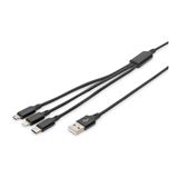 DIGITUS 3-in-1 Ladekabel USB A Lightning + Micro USB + USB-C DIGITUS 3-in-1 Ladekabel USB A Lightning + Micro USB + USB-C