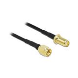 5.00m Delock Antennenkabel SMA Stecker zu SMA Buchse LMR/CFD100 low 5.00m Delock Antennenkabel SMA Stecker zu SMA Buchse LMR/CFD100 low