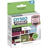 Dymo Etiketten Kunststoff 1 Rolle 160 Etiketten, 25x54mm, weiss