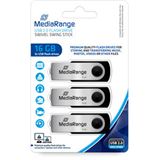16GB MediaRange USB-Stick 3er Pack
