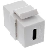 USB InLine 3.1 Snap-In Einsatz, USB-C Buchse / Buchse, weiss USB InLine 3.1 Snap-In Einsatz, USB-C Buchse / Buchse, weiss