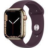 Apple Watch S7 Edelstahl 45mm Cellular Gold Sportarmband dunkelkirsch Apple Watch S7 Edelstahl 45mm Cellular Gold Sportarmband dunkelkirsch