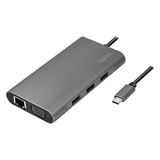 LogiLink Dockingstation USB 3.2 Gen1,USB-C, 10-Port,PD,silb.