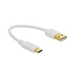 Delock USB Ladekabel Typ-A zu USB Type-C 15cm wei&szlig;