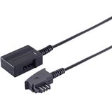 S-Impuls TAE-Verl&auml;ngerungskabel (N) 10m schwarz (VF von 5)