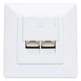 Intellinet 2-Port Cat6 10G RJ45-Unterputzdose STP wei&szlig;