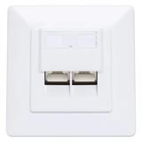 Intellinet 2-Port Cat6a 10G RJ45-Unterputzdose STP wei&szlig;