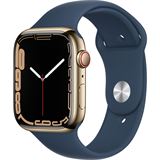 Apple Watch S7 Edelstahl 45mm Cellular Gold Sportarmband abyssblau Apple Watch S7 Edelstahl 45mm Cellular Gold Sportarmband abyssblau