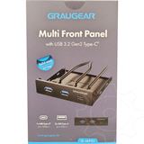 GrauGear USB-HUB Multi Front Panel, USB 3.2 Gen2 Type-C retail G-MP01 GrauGear USB-HUB Multi Front Panel, USB 3.2 Gen2 Type-C retail G-MP01