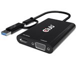 Club 3D Adapter USB Typ C/A > HDMI / VGA St/Bu retail