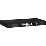 LevelOne Switch 24x GE GEP-2841 2xGSFP 19" 370W 24xPoE+